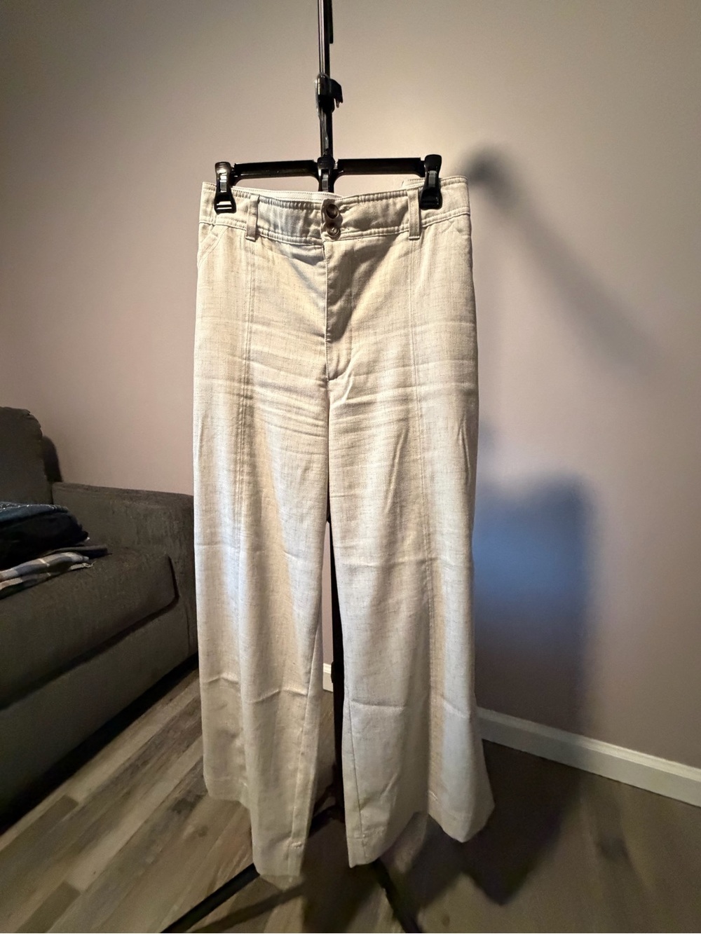 Democracy Ab Solution. Light Beige Wide-Leg Women’s Pants